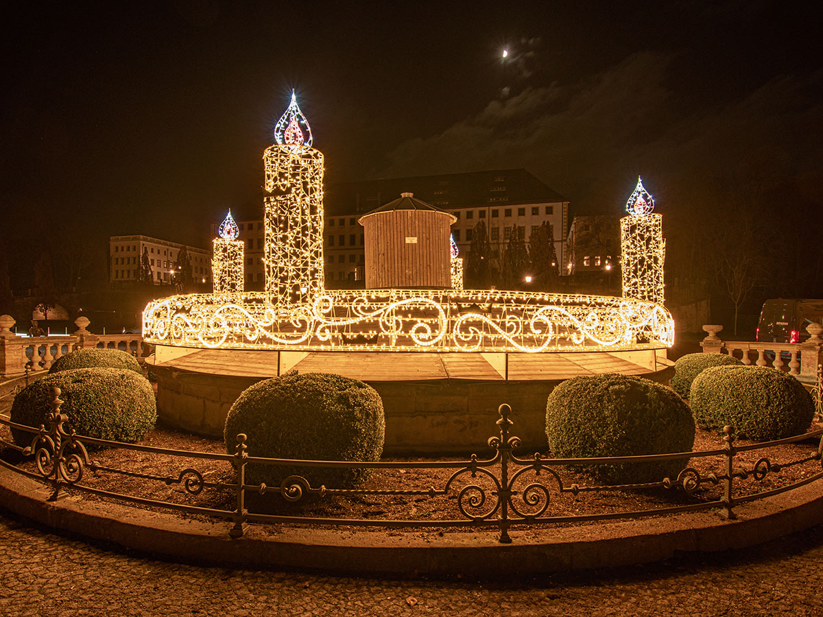 Adventskranz am Marktplatz in Gotha