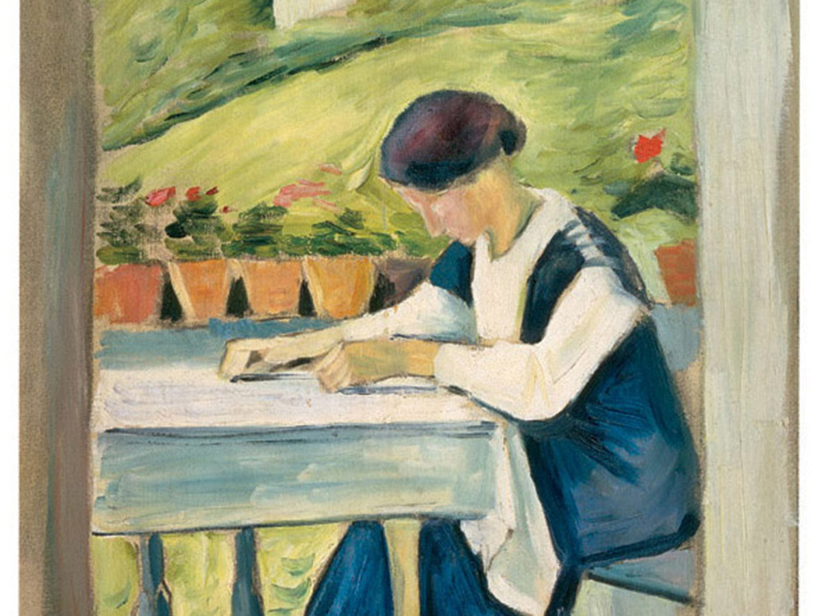 August Macke, Mädchen auf dem Balkon II, 1910, Öl auf Leinwand, 60 × 40 cm,  © Stiftung Sammlung Ziegler